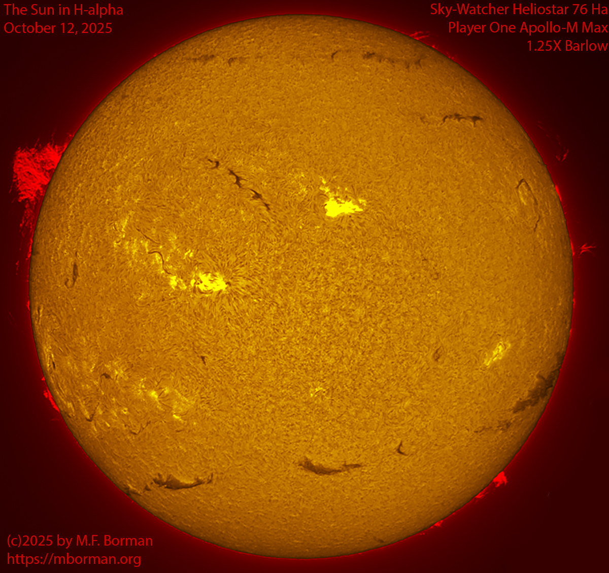 Solar image in h-alpha 10/12/25