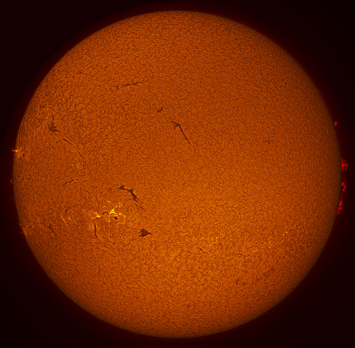 Solar Disk in h-alpha 10/17/2015