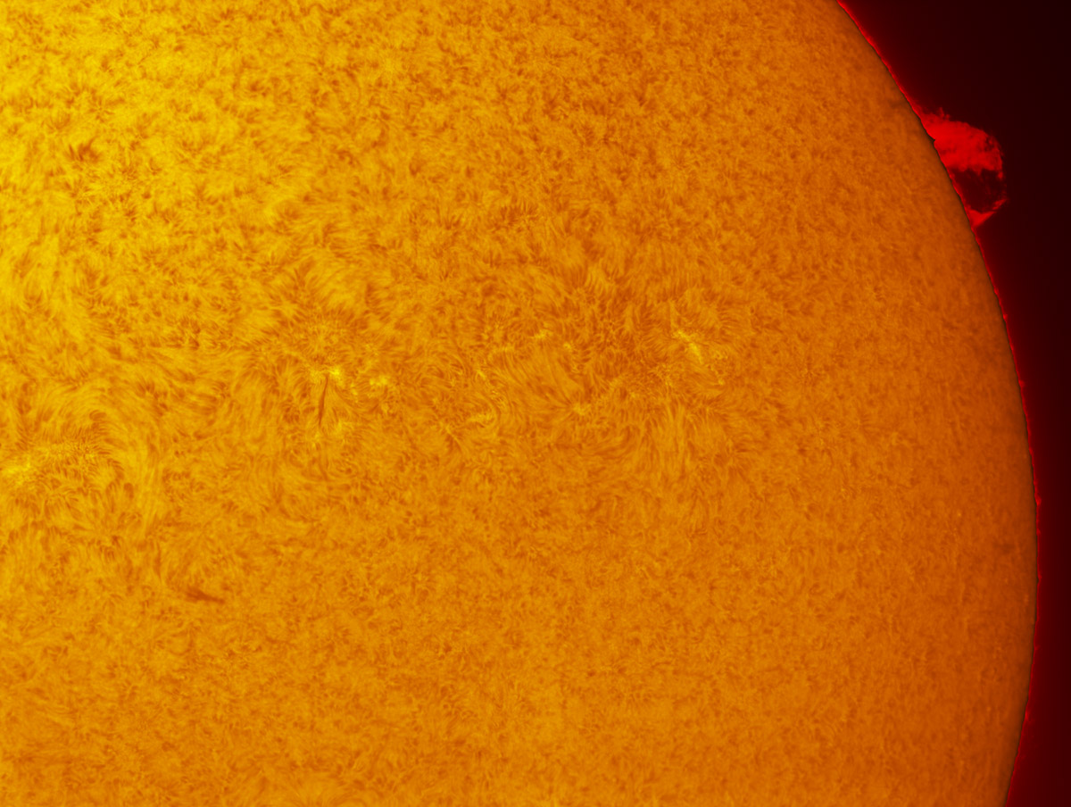 Solar Prominence in h-alpha 10/20/2013