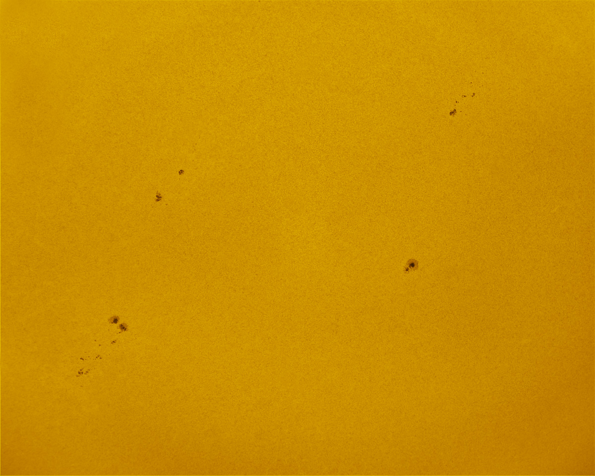 Sunspots 1872, 1873, 1874, and 1875 in white light 10/20/2013