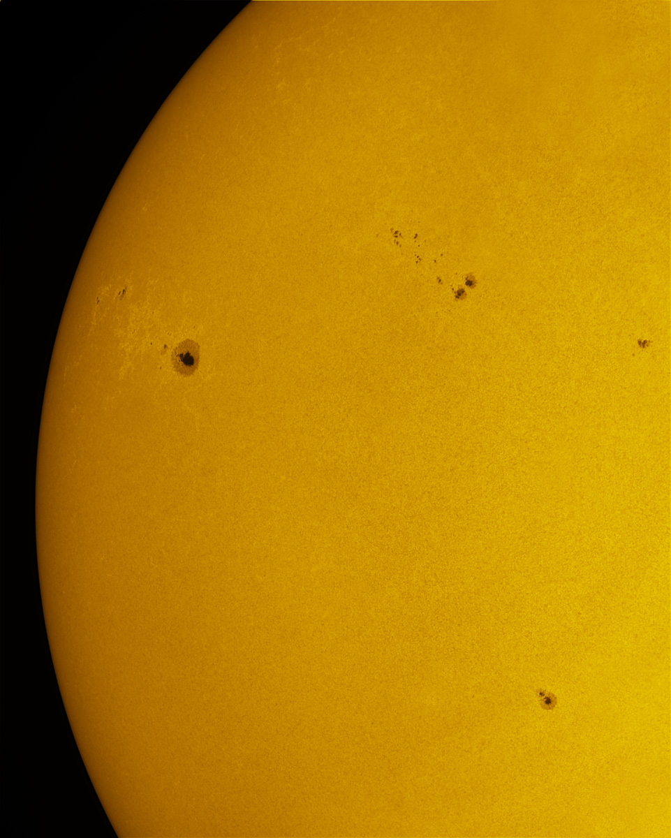 Sunspot 1872, 1875, and 1877 in white light 10/20/2013
