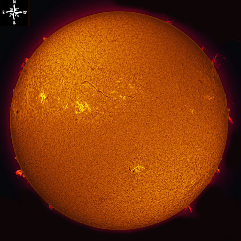 Solar Disk in h-alpha 10/22/2011