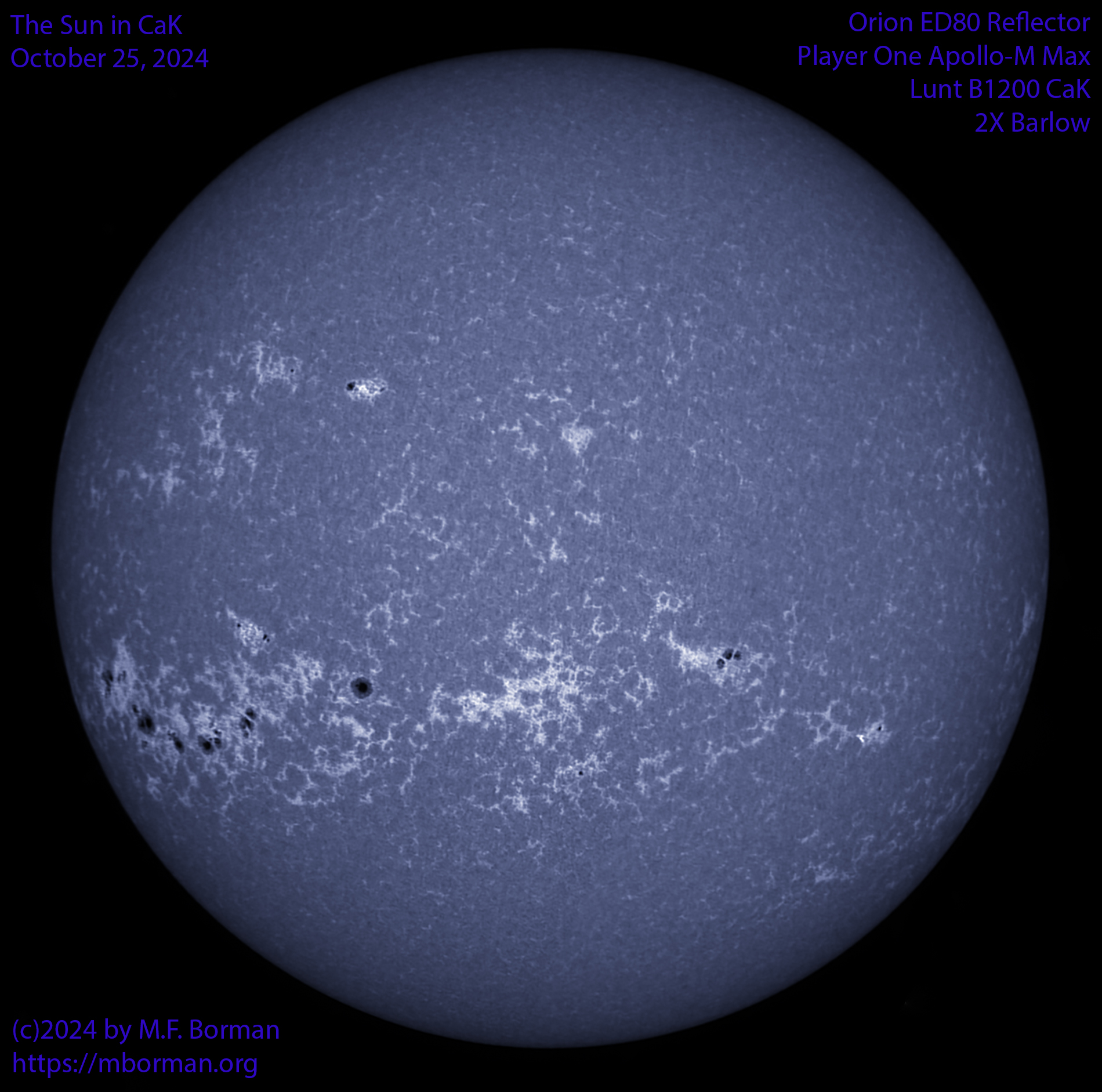 Solar image in CaK 10/25/24