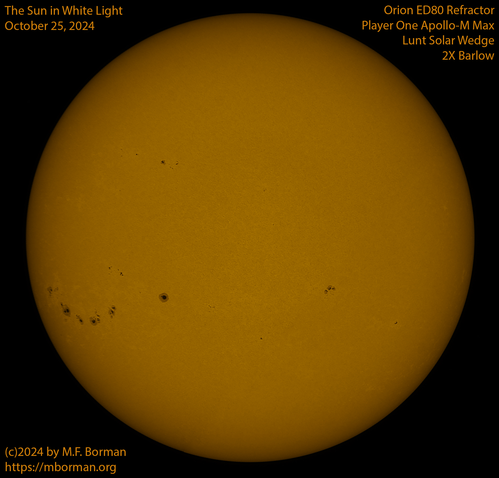 Solar image in white light 10/25/24