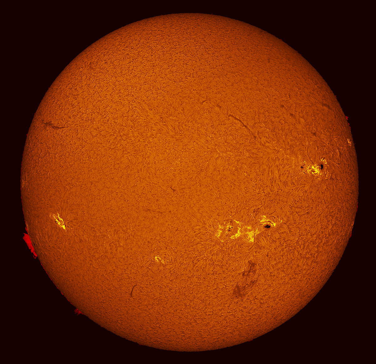 Solar Disk in h-alpha 10/26/2013