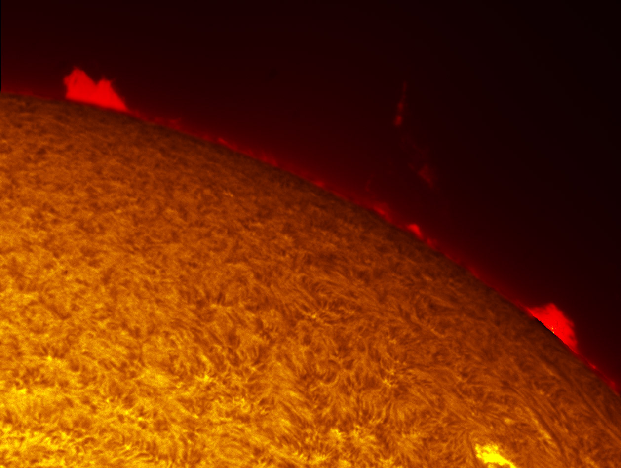 Prominences in h-alpha 10/30/2011