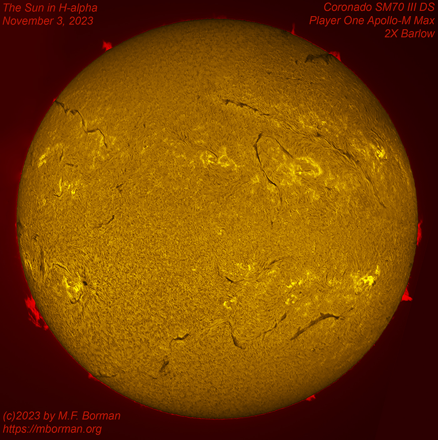 Solar disk in h-alpha 11/03/2023