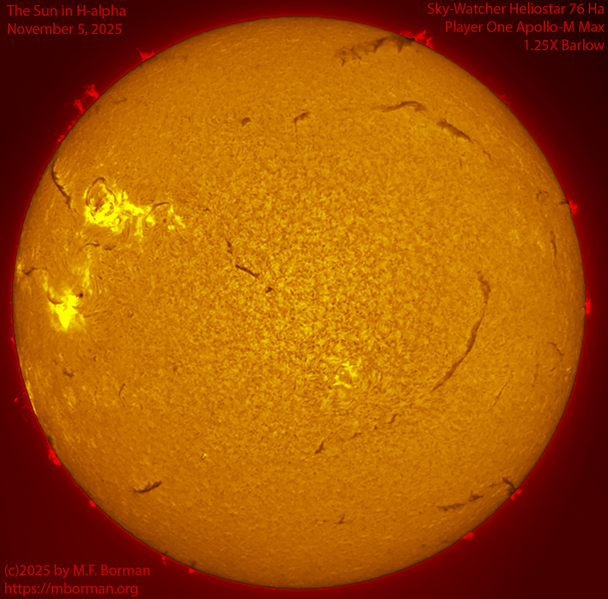Solar image in h-alpha 11/05/25