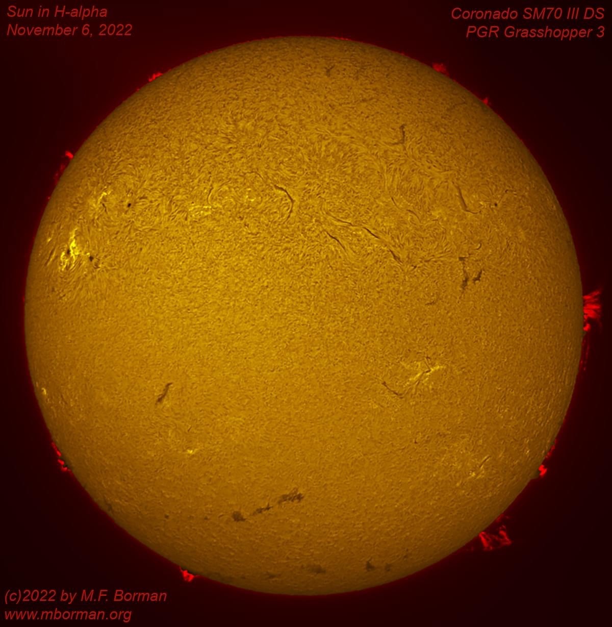 Solar disk in h-alpha 11/06/2022