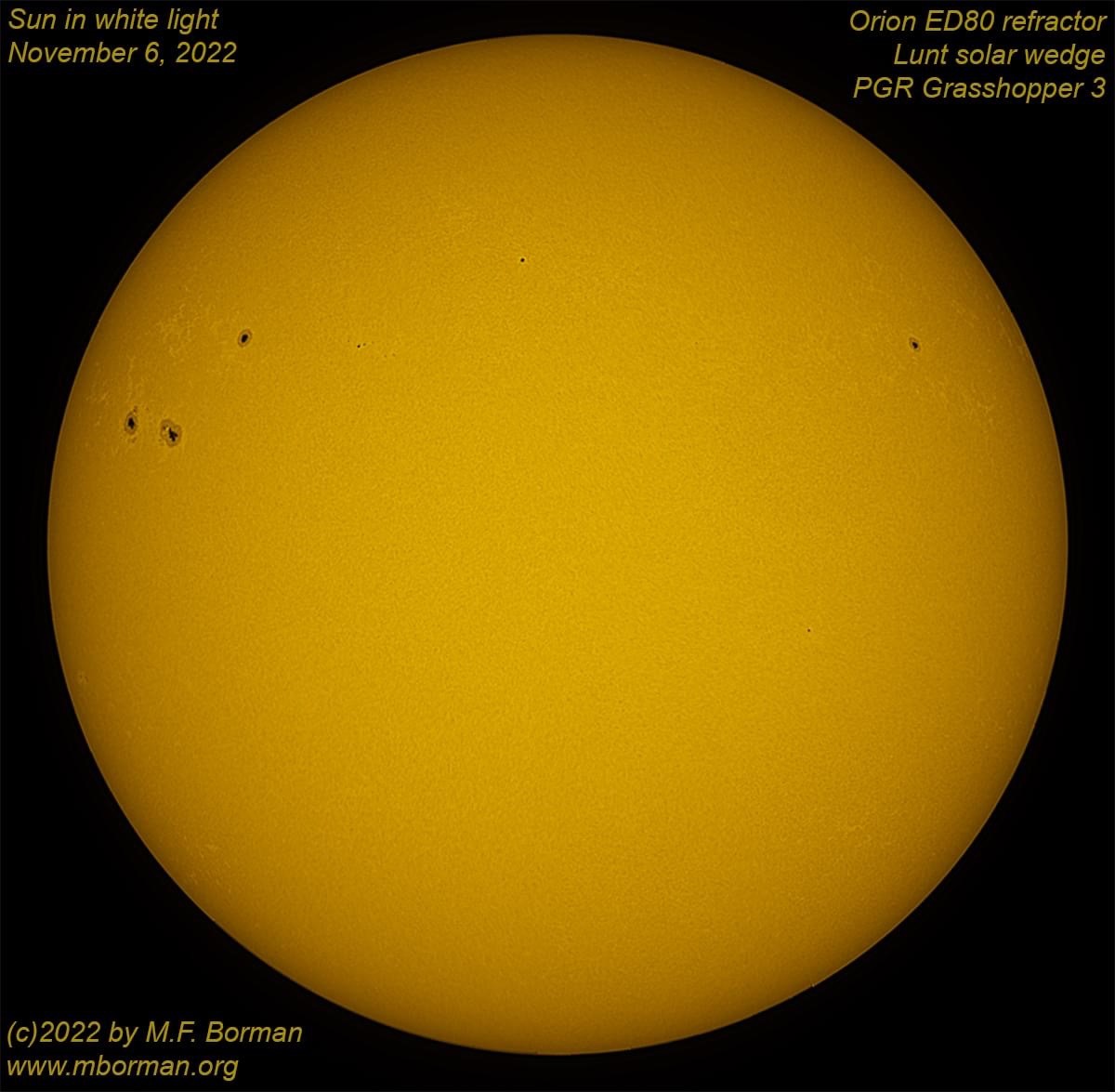 Solar disk in white light 11/06/2022