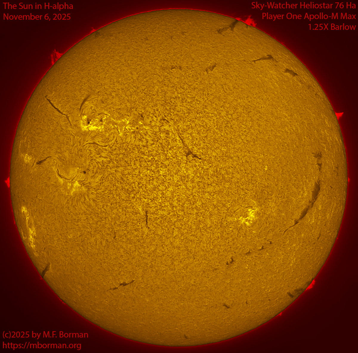 Solar image in h-alpha 11/06/25