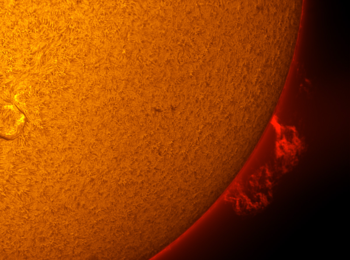 Large prominence in h-alpha 11/10/2012