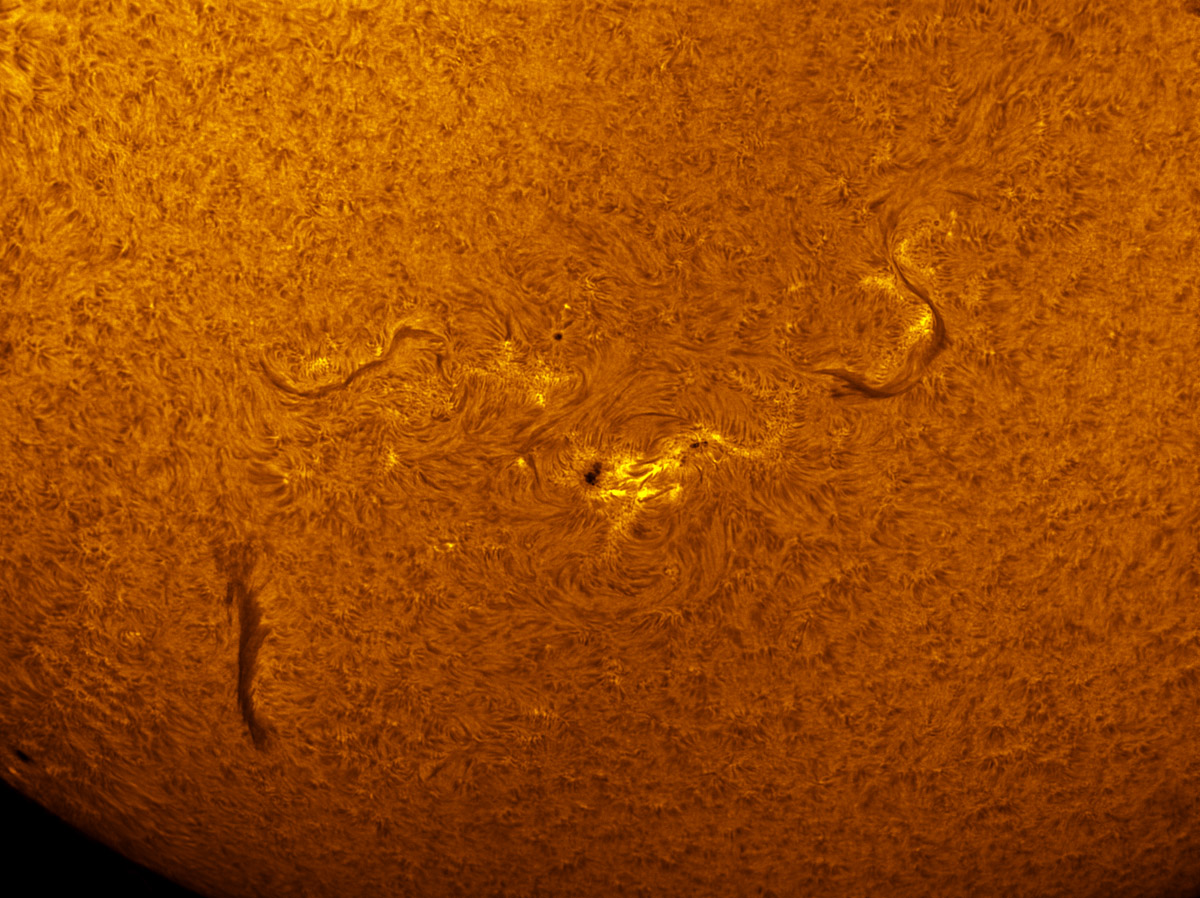 Sunspots 1608, 1609, and 1610 in h-alpha 11/10/2012