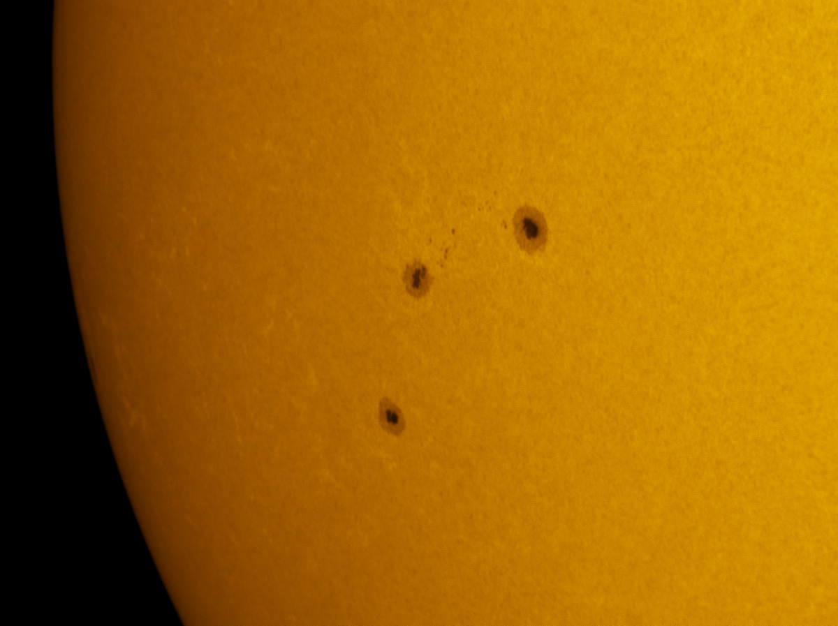 Sunspot 1611 and 1612 in white light 11/10/2012