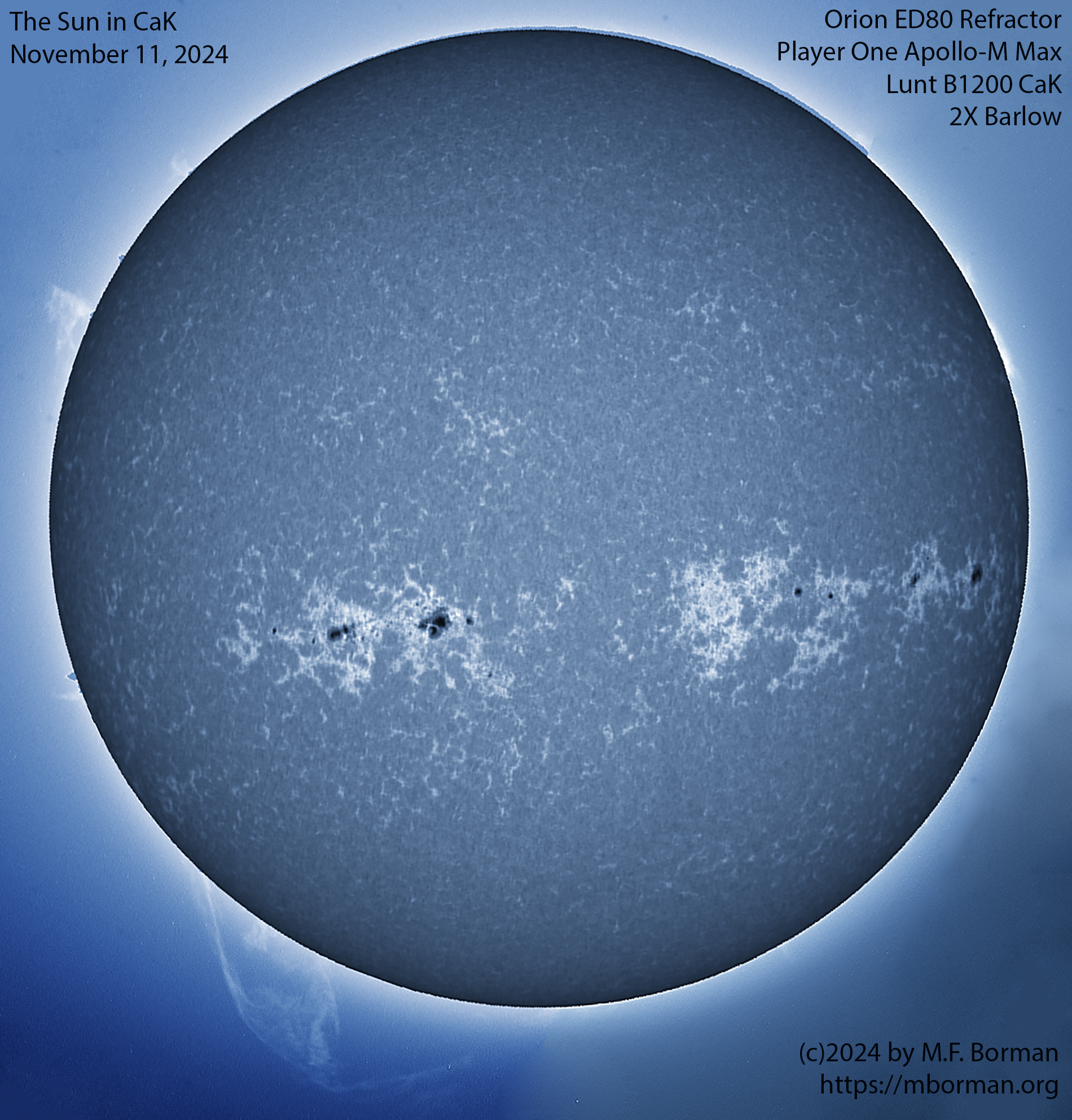 Solar image in CaK 11/11/24