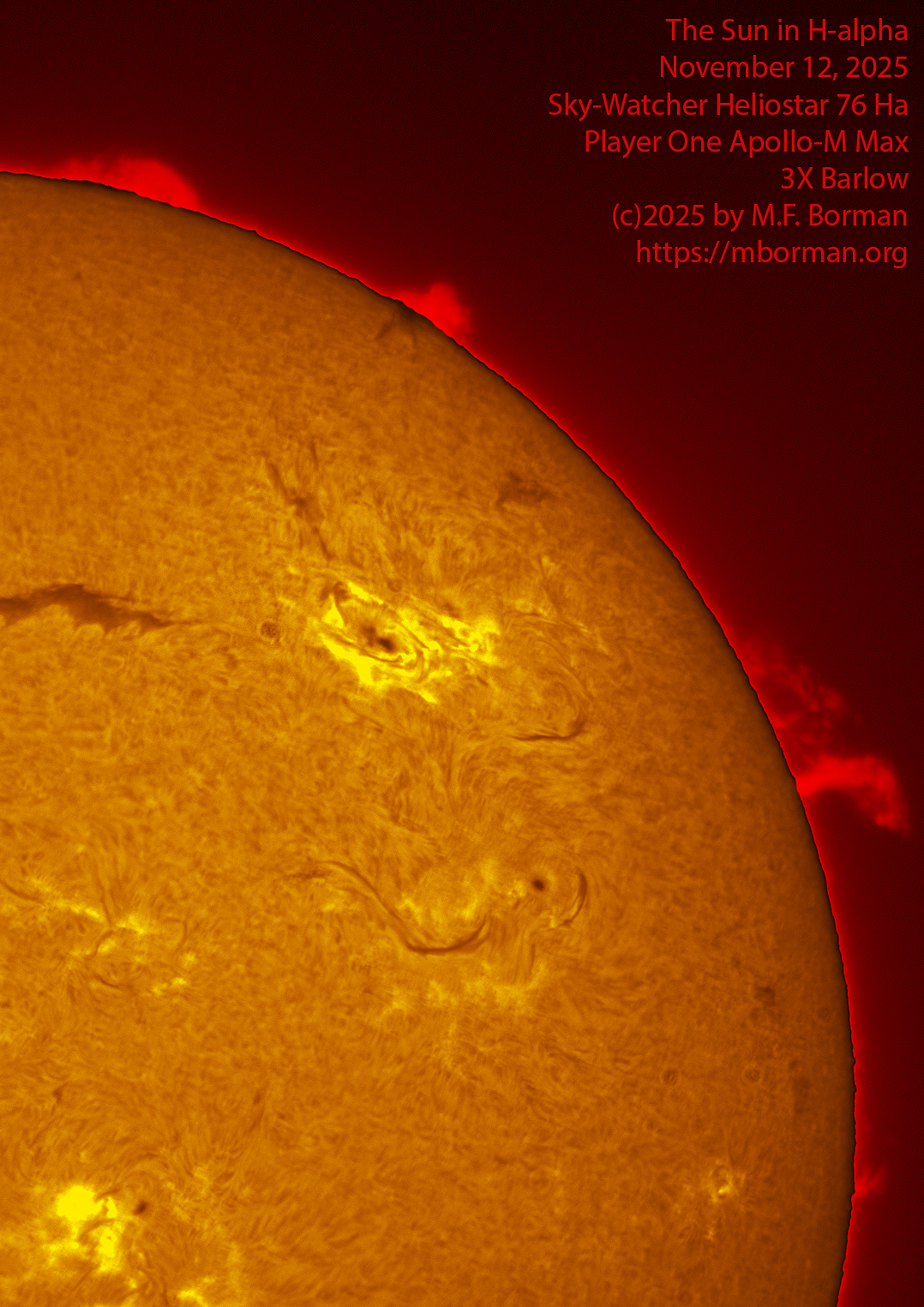 Active region 4274 in h-alpha 11/12/25