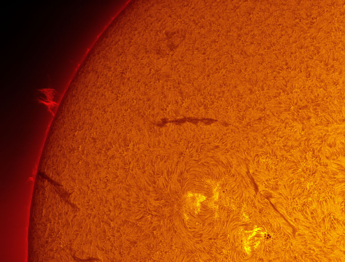 Prominence in h-alpha 11/17/2012