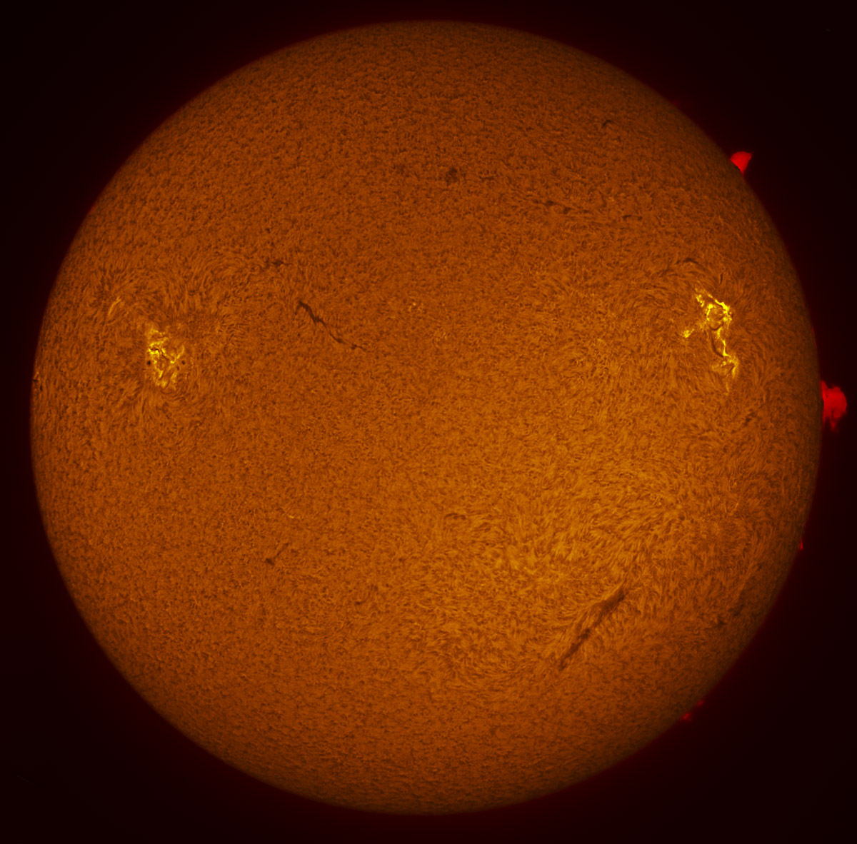 Solar Disk in h-alpha 11/22/2015
