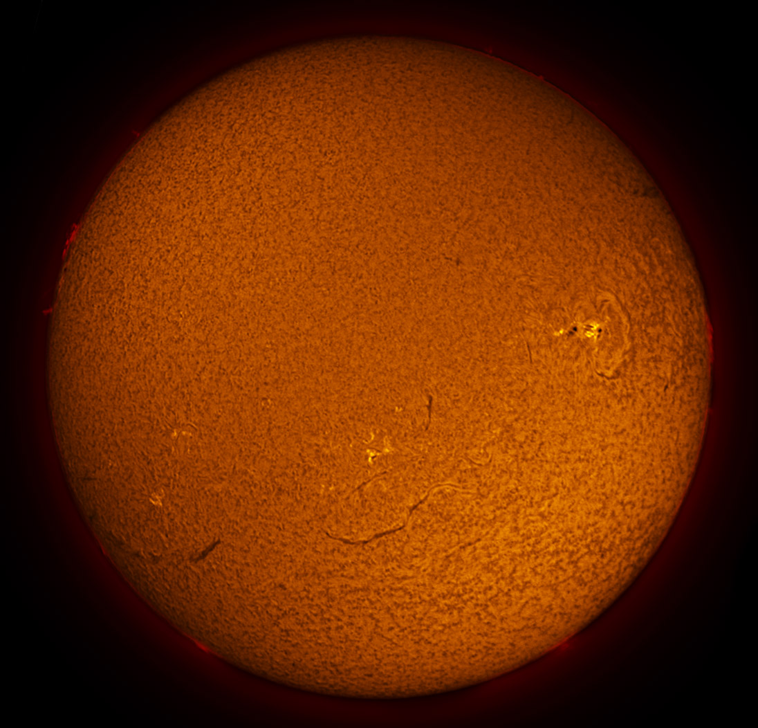 Solar Disk in h-alpha 11/24/2012
