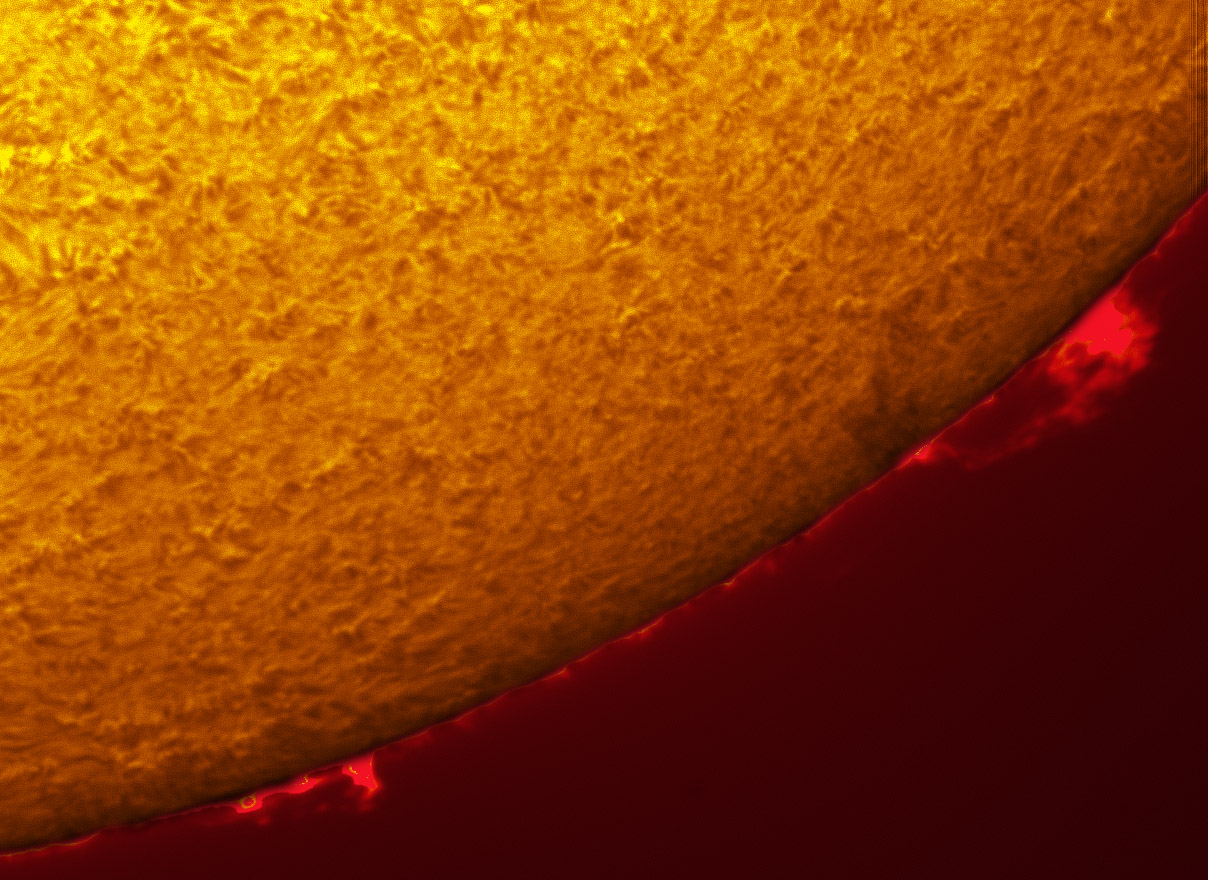 Prominences in h-alpha 11/25/11