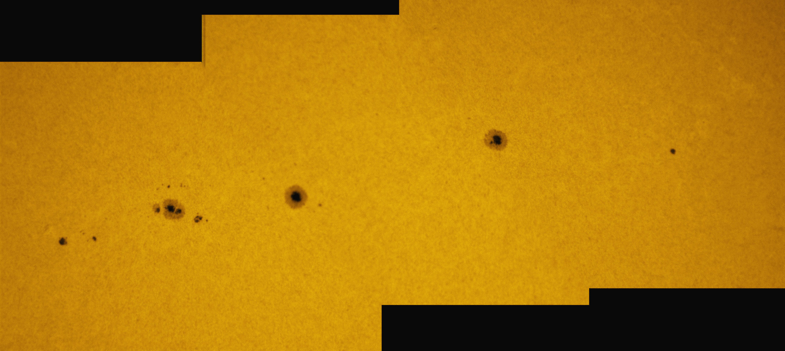 Sunspots 1353, 1355, and 1356 in white light 11/25/2011