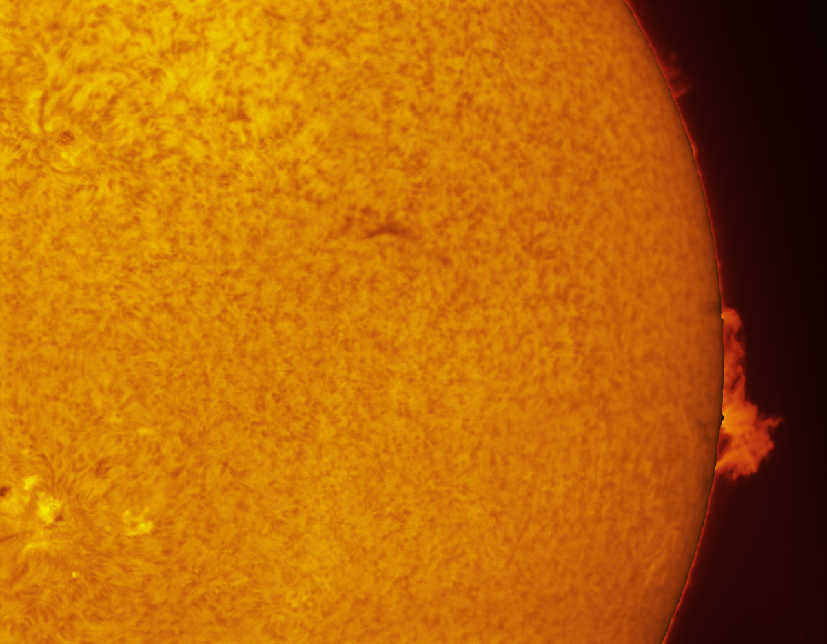 Solar prominence in h-alpha 11/28/2013