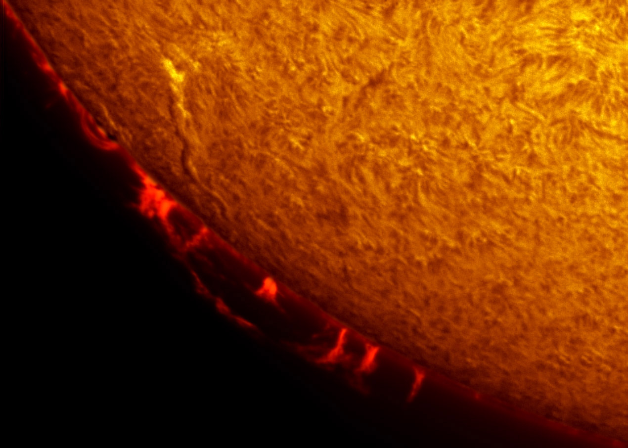 Solar prominence in h-alpha 12/03/2011