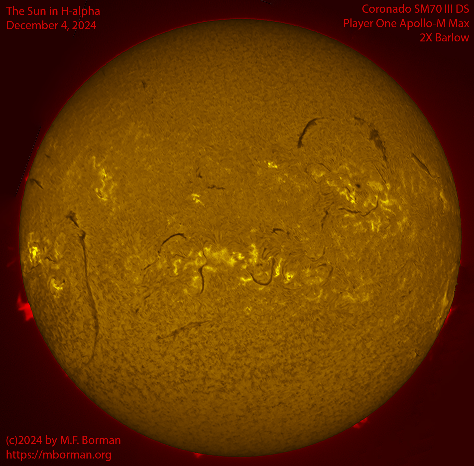 Solar image in h-alpha 12/04/24