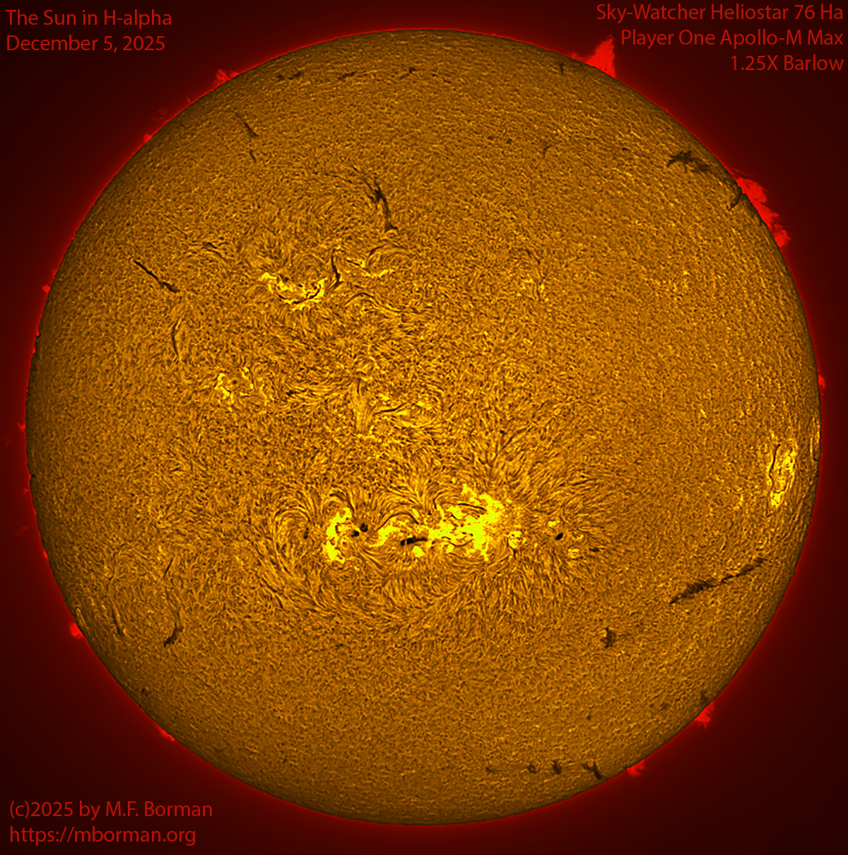 Solar image in h-alpha 12/05/25