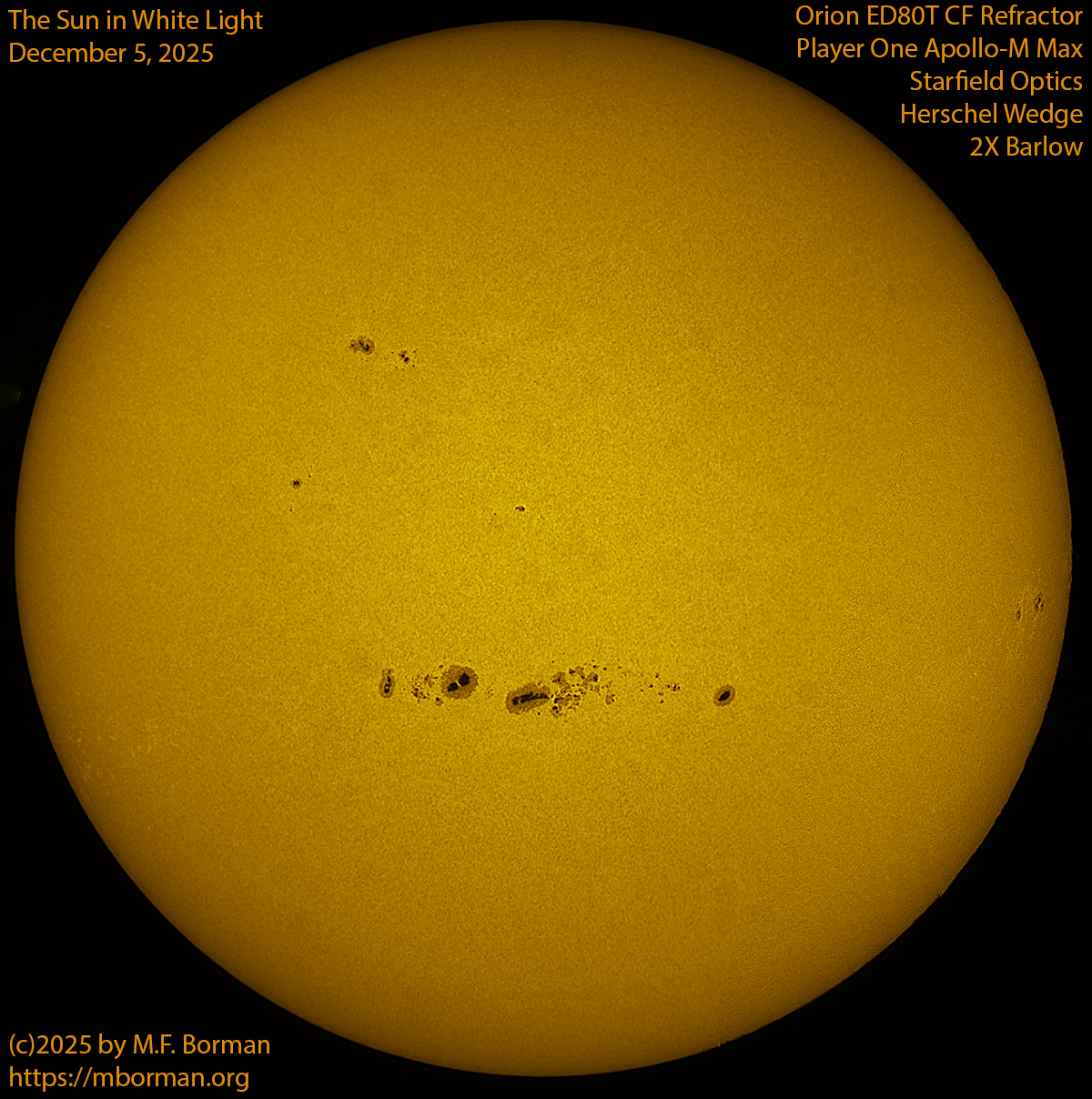 Solar image in white light 12/05/25
