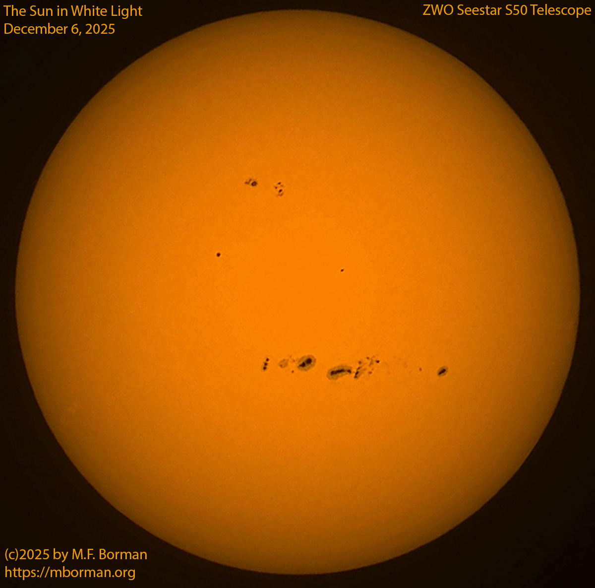 Solar image in white light 12/06/25