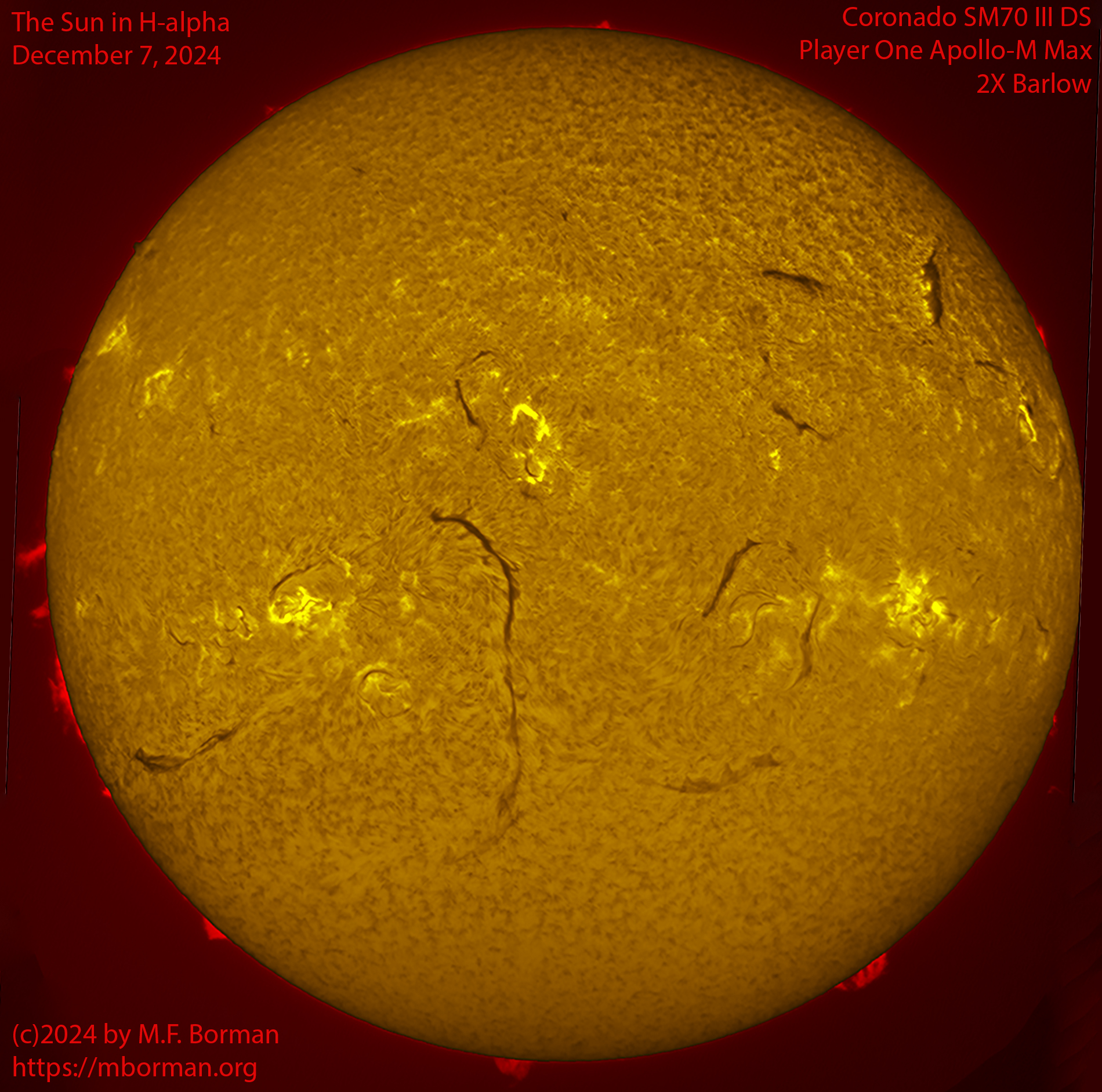 Solar image in h-alpha 12/07/24