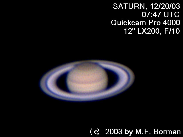 Saturn, December 20, 2003