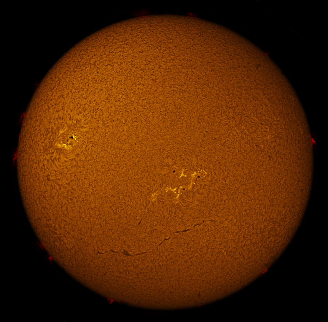 Solar Disk in h-alpha 12/21/2012