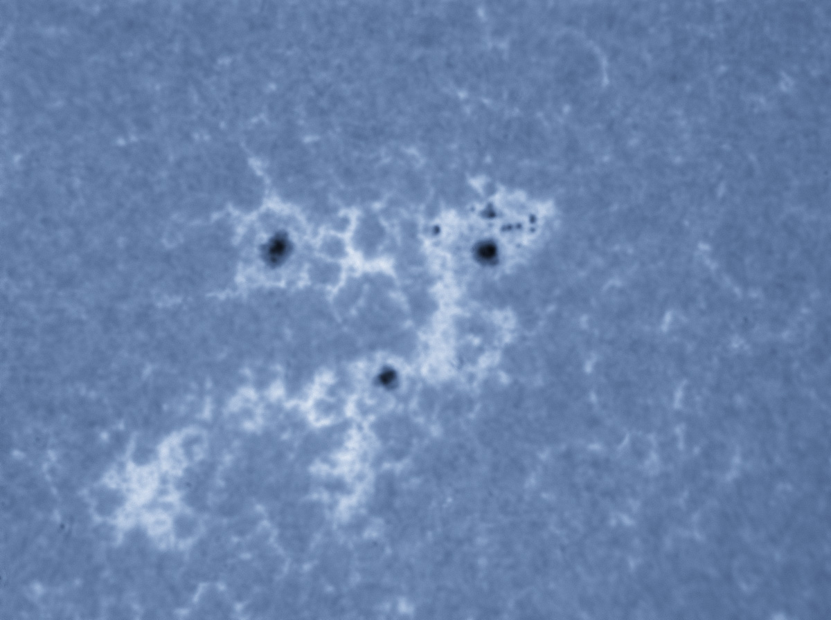 Sunspots 1633 and 1634 in CaK 12/21/2012