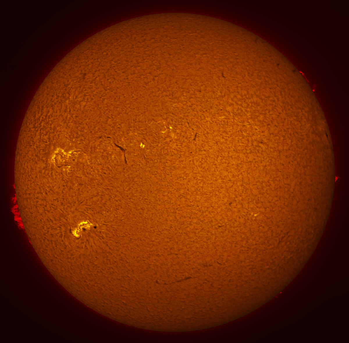 Solar Disk in h-alpha 12/24/2015