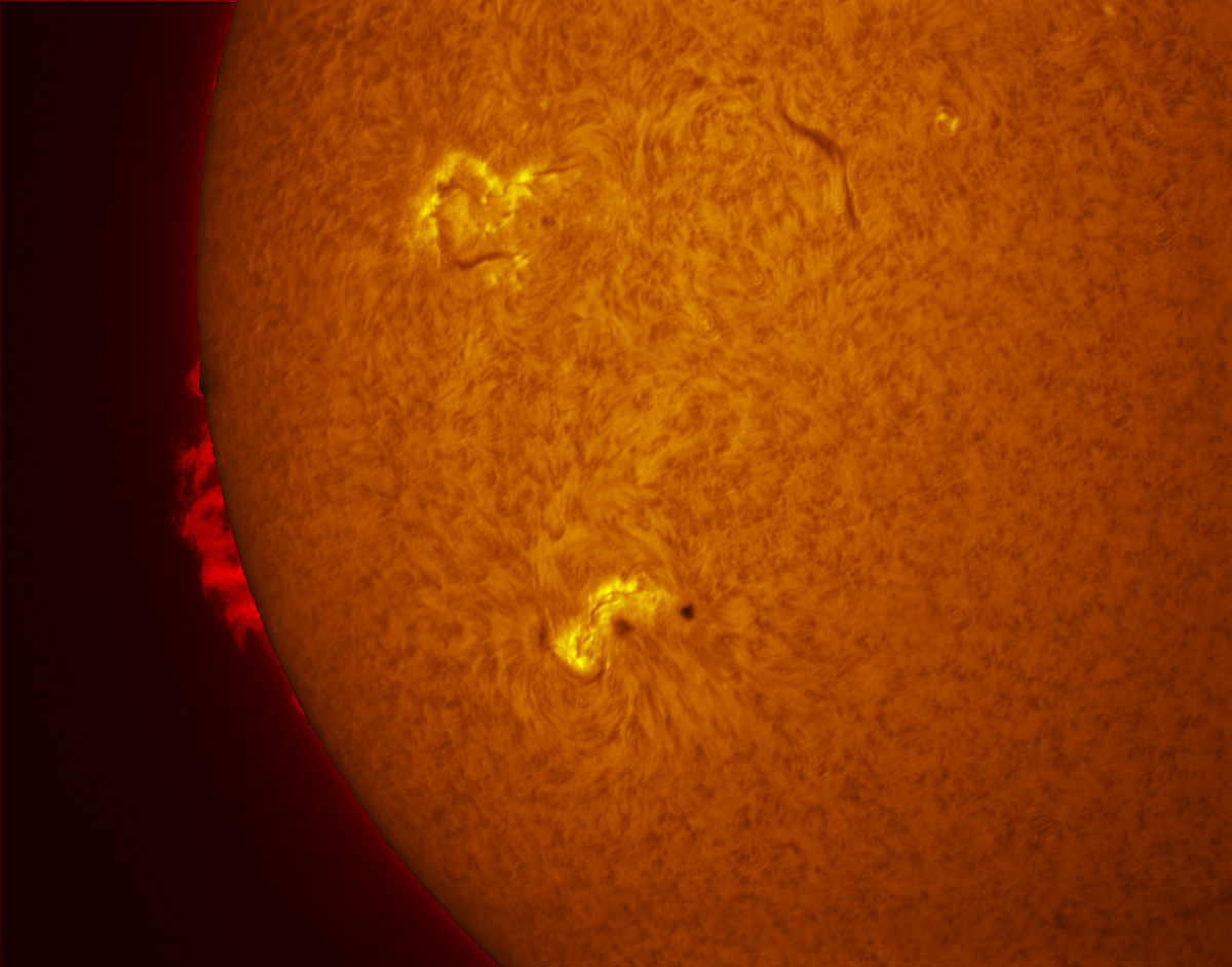 Sunspot 2473 in h-alpha 12/24/2015
