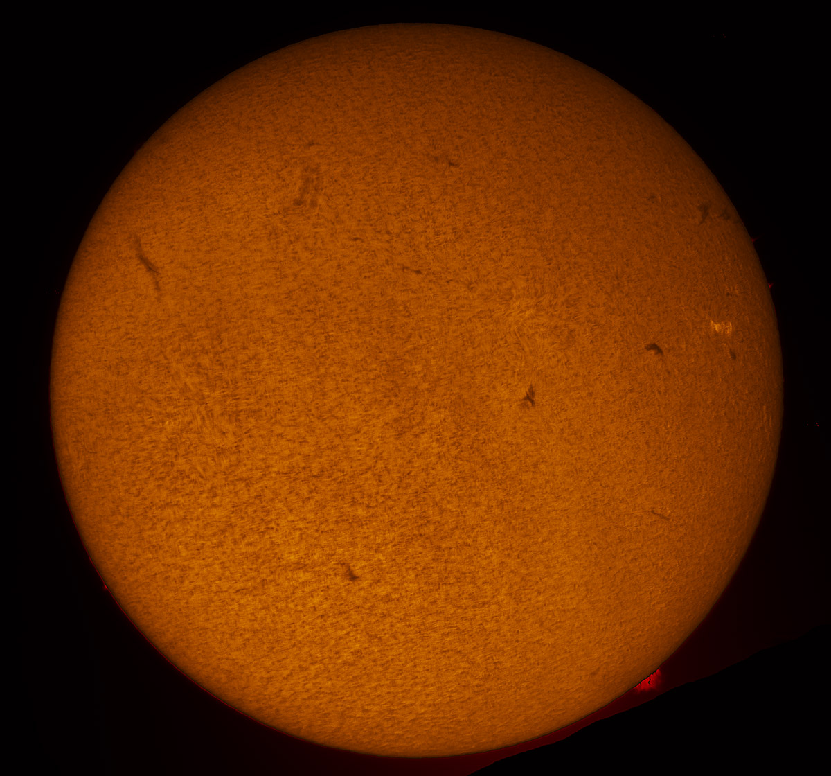 Solar Disk in h-alpha 12/27/2016