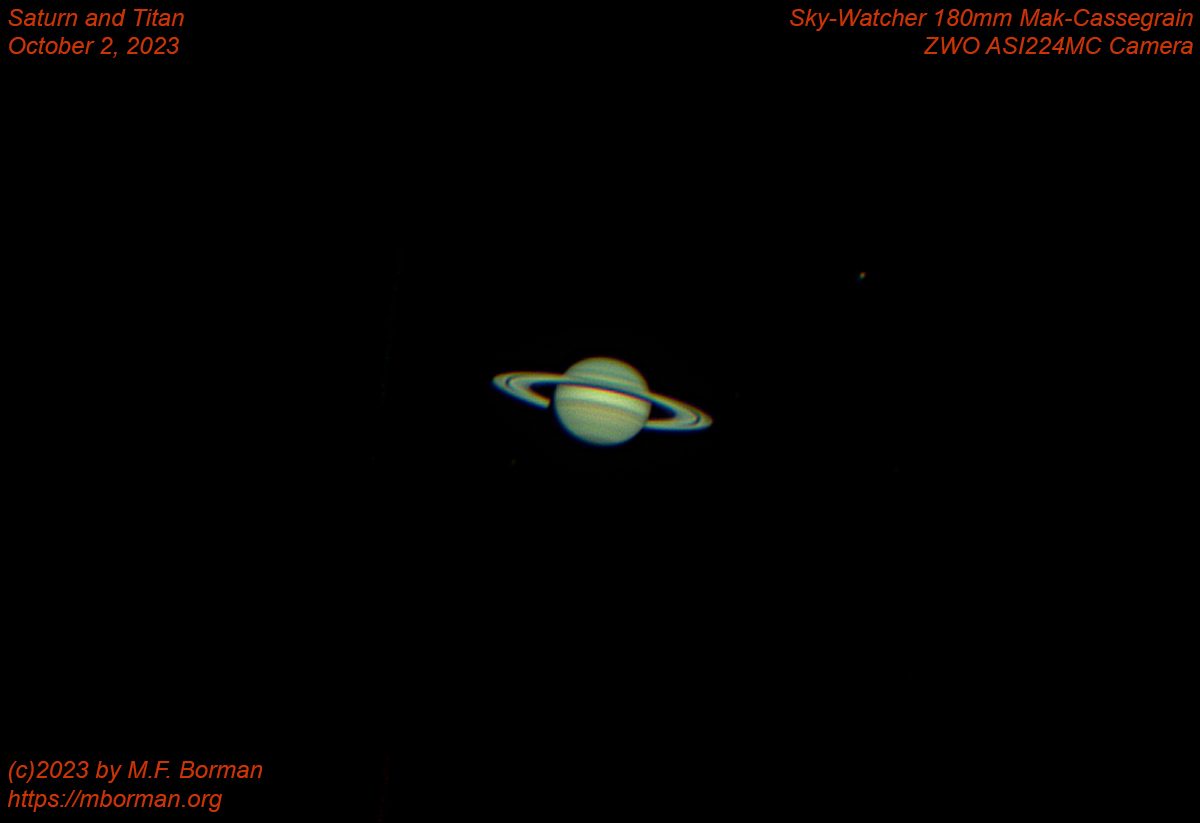 Saturn and Titan 10/02/2023