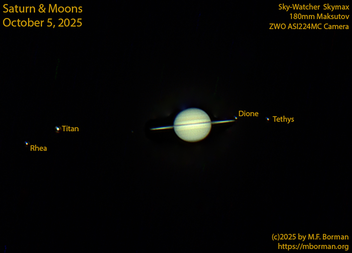 Saturn and some of its moons 10/05/25