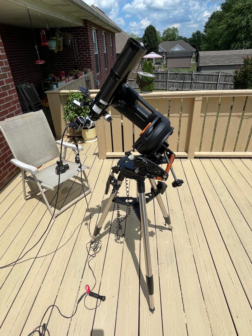 Orion ED80 with Lunt solar wedge and PGR Grasshopper 3 camera for white light imaging